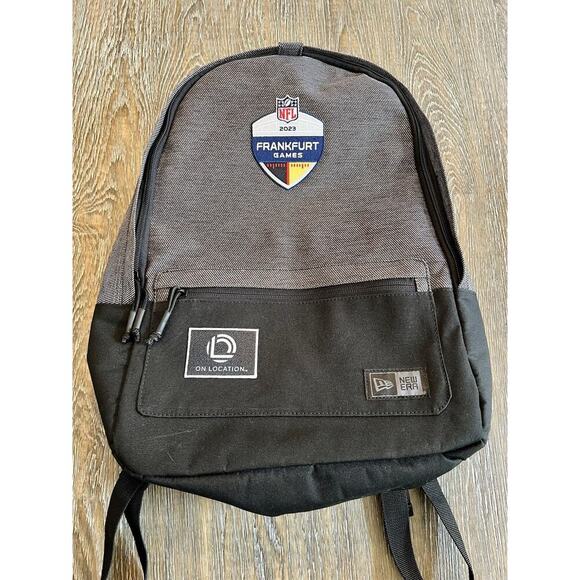 New Era NFL Frankfurt Games 2023 Backpack Gray Black Logo Patch NWOT